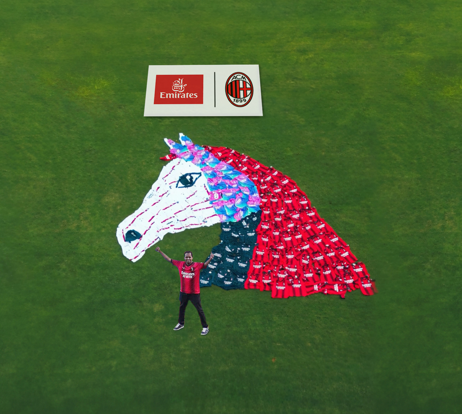 AC Milan & Emirates Art installation at Dubai World Cup